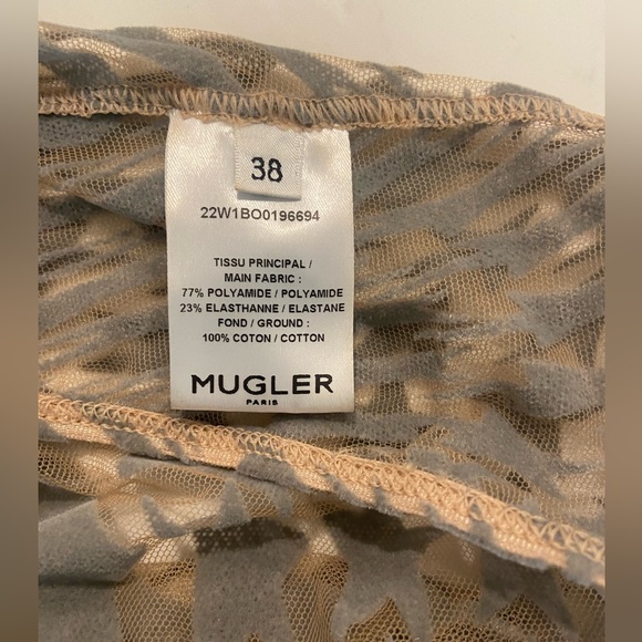 Mugler Beige and Gray Patterned Bodysuit - Picture 6 of 7